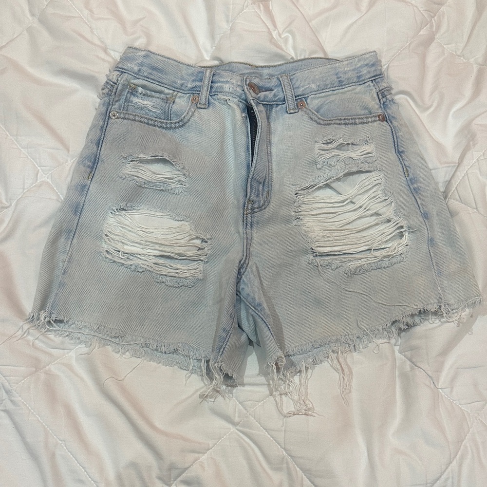 NEW American Eagle Outfitters Light Blue Ripped Jean Shorts size 0